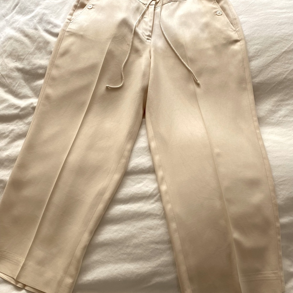 Tommy Bahama silk cropped pants.